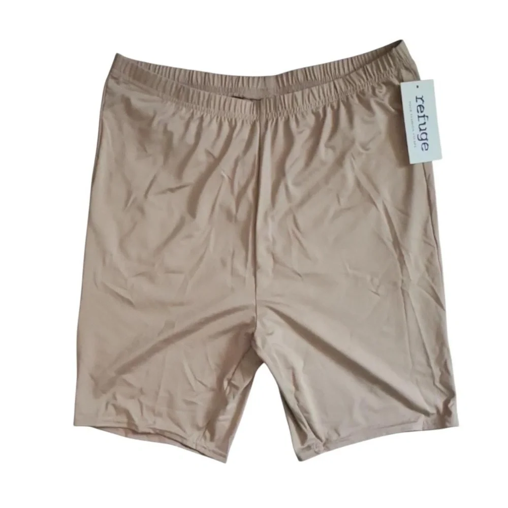Refuge‎ Womens Beige Cinched Bum High Rise Elastic Lounge Shorts Size L
